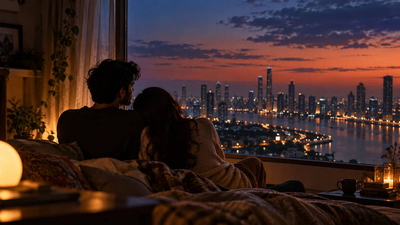 Twilight Embrace Over the City